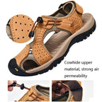 Summer Large Size Men Beach Shoes Leather Breathable Wading Casual Sandals, 39, 40, 41, 42, 43, 44, 45, 46