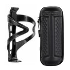 WEST BIKING 1.2L Bicycle EVA Hard Shell Water Bottle Bag With Bottle Cage, Rack+A Black Bag, Rack+B Frosted Black