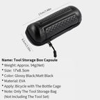 WEST BIKING 1.2L Bicycle EVA Hard Shell Water Bottle Bag With Bottle Cage, Rack+A Black Bag, Rack+B Frosted Black