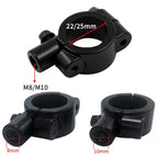 6 PCS Motorcycle Modification Accessories Handlebar Mirror Holder, M8 22mm Black, M8 22mm Silver, M10 22mm Black, M10 22mm Silver, M10 25mm Black, M10 25mm Silver, M8 25mm Black, M8 25mm Silver