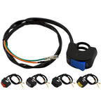 5 PCS Motorcycle Handlebar Tap Switch LED Headlight Break Extinguishing Fire Double Flash Switch, Black Button, Red Button, Blue Button, Yellow Btton, Grey Button