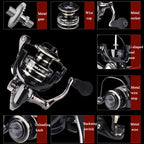DEUKIO Fishing Wheel AC Sea Otter Fishing Supplies With All Metal Rocker, AC2000, AC3000, AC4000, AC5000, AC6000, AC7000