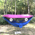Parachute Cloth Anti-Mosquito Sunshade With Mosquito Net Hammock Outdoor Single Double Swing Off The Ground Aerial Tent, 250x120cm (Ink Green / Grass Green), 250x120cm (Blue / Light Blue), 250x120cm (Black / Orange), 250x120cm (Army Green)             ...