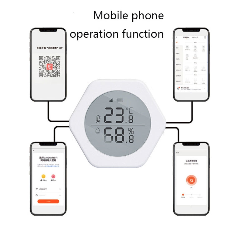 LQ-WS1 Tuya Smart Home Indoor Wireless Control Temperature And Humidity Sensor, LQ-WS1
