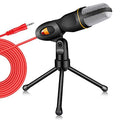 SF-666 Computer Voice Microphone With Adapter Cable Anchor Mobile Phone Video Wired Microphone With Bracketcket, Black