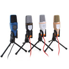 SF-666 Computer Voice Microphone With Adapter Cable Anchor Mobile Phone Video Wired Microphone With Bracketcket, Black