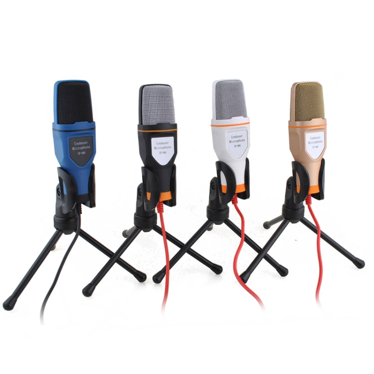 SF-666 Computer Voice Microphone With Adapter Cable Anchor Mobile Phone Video Wired Microphone With Bracketcket, Black