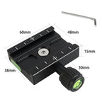 QR60 60mm Aluminum Alloy Quick Release Plate Clamp Base, QR60