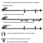 JUNGLELEOPARD Four-Section Curved Handle Aluminum Alloy Trekking Pole, Silver White#52-110cm, Red#52-110cm, Black#52-110cm, Blue#52-110cm