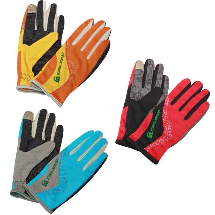 JUNGLE LEOPARD Outdoor Sports Mountaineering Full Finger Gloves Mesh Touch Screen Anti-Skid Gloves, S, M, L