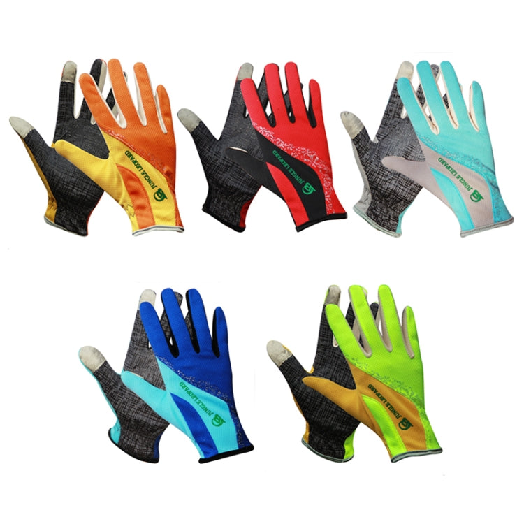 JUNGLE LEOPARD Outdoor Sports Mountaineering Full Finger Gloves Mesh Touch Screen Anti-Skid Gloves, S, M, L
