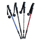 JUNGLELEOPARD 3-Section Straight Handle Aluminum Trekking Pole Multifunctional Walking Hand Crutches, Red#66-135cm, Blue#66-135cm, Black#66-135cm, Silver White#66-135cm