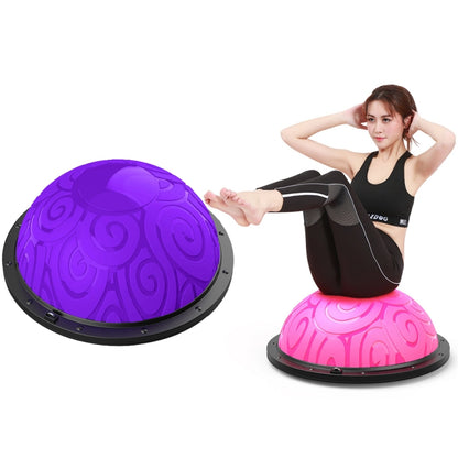 46cm Wave Speed Ball Yoga Semi-Circular Balance Ball Fitness Pilates Ball, 46cm Glossy Purple, 46cm Blue, 46cm Purple