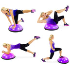 46cm Wave Speed Ball Yoga Semi-Circular Balance Ball Fitness Pilates Ball, 46cm Glossy Purple, 46cm Blue, 46cm Purple