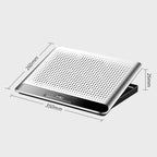 NUOXI Q5 Notebook Radiator Base Computer Aluminum Alloy Plate Pad Fan Bracket, Silver, Black
