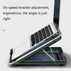 NUOXI Q5 Notebook Radiator Base Computer Aluminum Alloy Plate Pad Fan Bracket, Silver, Black