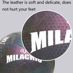 MILACHIC PU Leather Machine Stitch Reflective Football, Specification: Number 4 (Neon 5033), Number 4 (Neon 5033), Number 4 (Colorful 5031), Number 5 (Neon 5032), Number 5 (Colorful 5034), Number 5 (Black Gray Rhombic 5039)                             ...