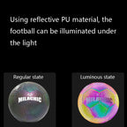 MILACHIC PU Leather Machine Stitch Reflective Football, Specification: Number 4 (Neon 5033), Number 4 (Neon 5033), Number 4 (Colorful 5031), Number 5 (Neon 5032), Number 5 (Colorful 5034), Number 5 (Black Gray Rhombic 5039)                             ...