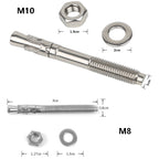 XINDA M8 Rock Nail Pole Stainless Steel Expansion Screws Pulling Rock Nail, M8 Rock Nail Pole, M10 Rock Nail Pole