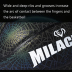 MILACHIC Number 7 Rainbow Reflective Cool Basketball, Stripe 6734, Spider Pattern 6735, Gray 6736