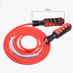 Weight-Bearing Skipping Rope Fitness Exercise Room Skipping Rope, Thickness: 6mm, Length: 3m, Red, Gray