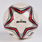 MILACHIC Big Five-pointed Star Pattern Explosion-Proof PU Leather Competition Training Football, Number 4 ( For 5-7 People), Number 5 ( For 11 People)
