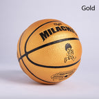 MILACHIC Number 1 Mini Rubber Hollow Glue Stretch Training Basketball, Gold, Yellow, Black, Orange, Red