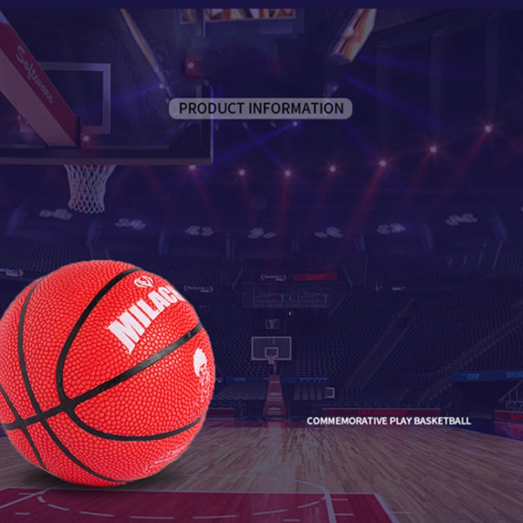 MILACHIC Number 1 Mini Rubber Hollow Glue Stretch Training Basketball, Gold, Yellow, Black, Orange, Red