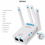 PIX-LINK LV-WR09 300Mbps WiFi Range Extender Repeater Mini Router, US Pulg, EU Plug, UK Plug, AU Plug
