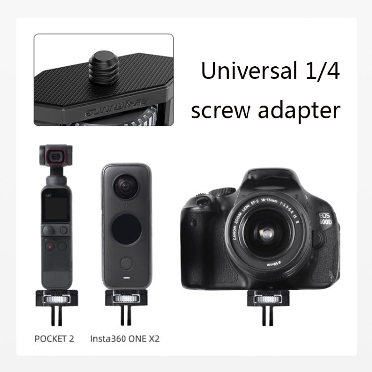 Sunnylife 1/4 inch Metal Adjustable Adapter For DJI Pocket 2 / FIMI PALM 2 / Insta360 One X-2