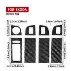 For 2017-2021 Skoda Octavia Left-Hand Drive 8pcs /Set Window Switch Panel Sticker, Left-Hand Drive