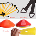 23 In 1 Football Training Agility Ladder + Logo Disc + Drag Umbrella Set, Fluorescent Green, Yellow, Orange, Mixed Color