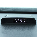 Solar Night Light Car Clock Automotive Electronic Clock Temperature, Time+Date+Week+Temperature