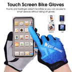 WEST BIKING YP0211216 Riding Gloves Bike Shock Absorption Touch Screen Full Finger Glove, M, L, XL, XXL