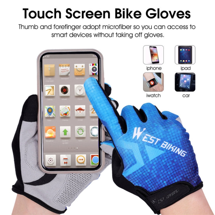 WEST BIKING YP0211216 Riding Gloves Bike Shock Absorption Touch Screen Full Finger Glove, M, L, XL, XXL