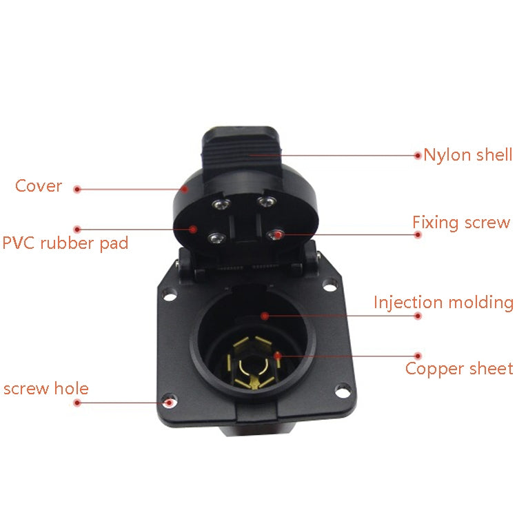 2 PCS VS170U-1 6-24V 7P Waterproof Trailer Plug Socket Connector RV Yacht Power Plug US Plug, VS170U-1