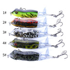 HENGJIA PE021 9.5cm/11g Frog Water Tartr Wood Bait Road Sub-Propeller Fish Bait, 1, 2, 3, 4, 5