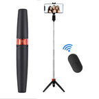 Bluetooth Selfie Stick Integrated Video Broadcasting Tripod Selfie Stick, Black, White