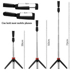 Bluetooth Selfie Stick Integrated Video Broadcasting Tripod Selfie Stick, Black, White