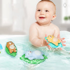 3 PCS Bathroom Playing Toys Baby Bathing Water Dolls On The Chain Swimming Bears And Lizards For Children, Red Lizard, Yellow Lizard, Green Lizard, Beige Bear, Orange Bear, Light Blue Bear, Navy Blue Bear