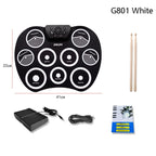 Silicone Folding Portable Hand-Rolled Drum DTX Game Strike Board, G801 White, G801 Yellow, G800 Red, G800 Yellow