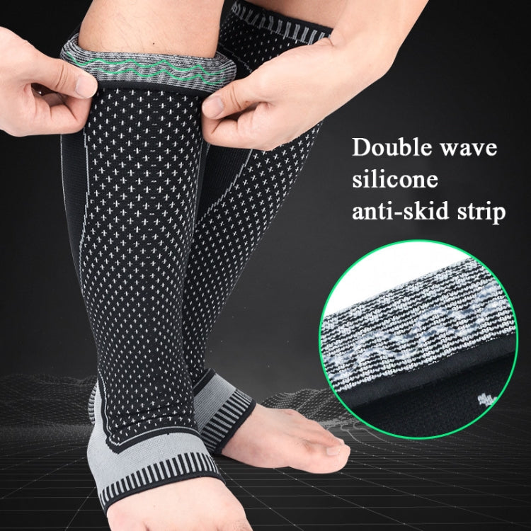 Lengthened Sports Protective Calf Cover Knitted Breathable Pressure Leg Cover Basketball Football Mountaineering Protective Gear, M (Black Gray), L (Black Gray), XL (Black Gray), M (Black Blue), L (Black Blue), XL (Black Blue), M (Black Red)           ...
