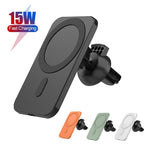 N16 10W Car Air Outlet + Suction Cup Magsafe Magnetic Wireless Charger Mobile Phone Holder For IPhone 12 Series