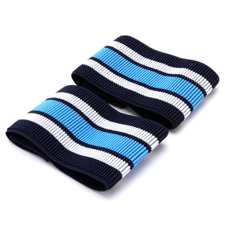 2pcs Mountain Bike Bicycle Outdoor Cycling Belt Striped Legs With Elastic Band, Cycling Belt (Blue)