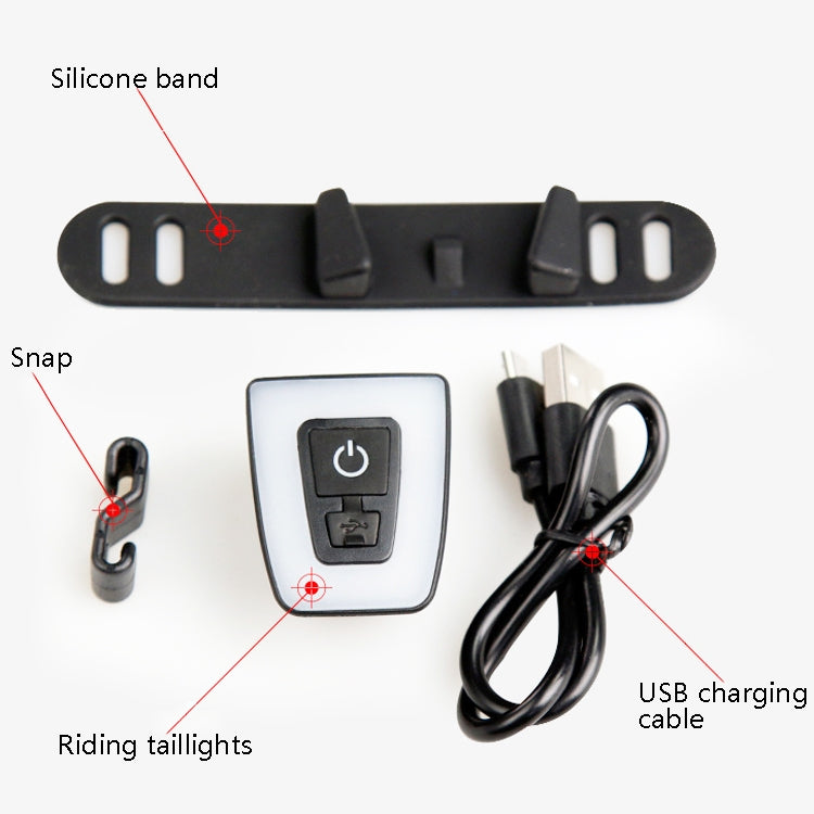 USB Bike Tail Light Night Riding Road Bike Tail Light Safety Warning Light, Tail Warning Light