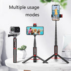 Bluetooth Selfie Stick with Tripod Multi-function Gimbal Mobile Phone Fill Light Live Support, Passion Red, Black, Girl Powder, White Gold