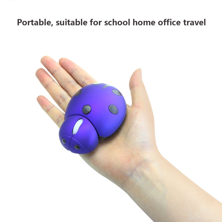 CM0184 3000 DPI 3-keys Mini Ladybug 2.4G Wireless Mouse Personalized Wireless Mouse, Red, Blue