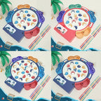 Magnetic Fishing Toy Children Educational Multifunctional Music Rotating Fishing Plate, Blue Battery Style+15 Fish 4 Rods, Pink Battery Style+15 Fish 4 Rods, Blue Charging Style+15 Fish 4 Rods, Blue Battery Style+24 Fish 5 Rods                         ...