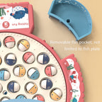 Magnetic Fishing Toy Children Educational Multifunctional Music Rotating Fishing Plate, Blue Battery Style+15 Fish 4 Rods, Pink Battery Style+15 Fish 4 Rods, Blue Charging Style+15 Fish 4 Rods, Blue Battery Style+24 Fish 5 Rods                         ...