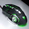 T-WOLF V6 USB Interface 6-Buttons 3200 DPI Wired Mouse Gaming Mechanical Macro Programming 7-Color Luminous Gaming Mouse, Cable Length: 1.5m, Macro Definition Audio Version Black Silver, Macro Definition Audio Version Iron Gray                         ...